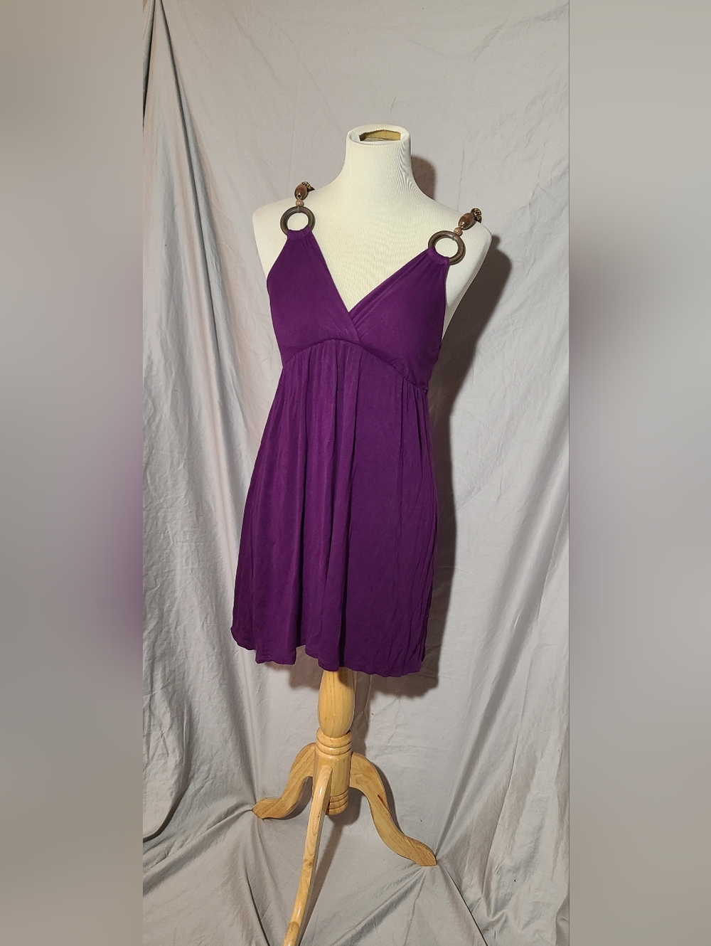 Rue21 Purple Sleeveless V-Neck Mini Dress with Ring Strap Accents